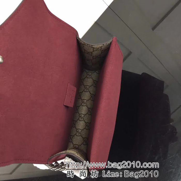 GUCCI古馳原單 新款專櫃品質原單貨實物實拍 421970啡pvc配棗紅單肩斜挎包 HY1034